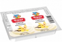 Сирок 20% термізований з ароматом ванілі ТМ Фанні (Пачка 2шт*0,100 кг)